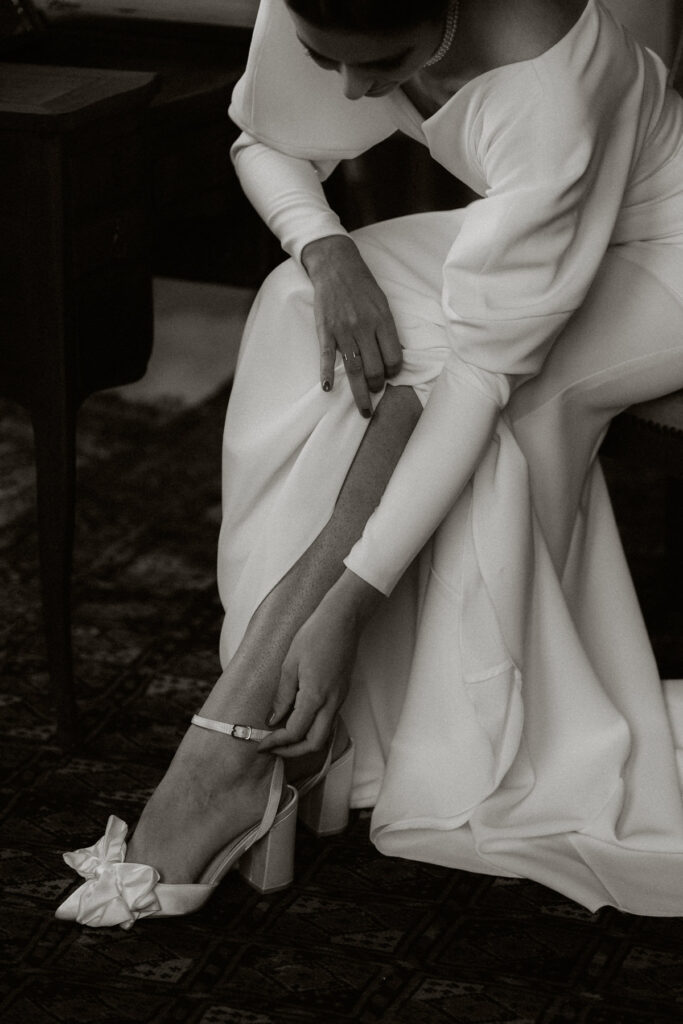 photo noir et blanc mariage élégant - photographe bordeaux